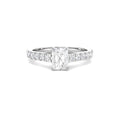 Solitario pavé con diamante central talla Esmeralda LGD