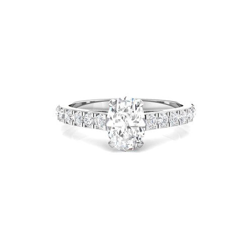 Solitario pavé con diamante central talla Oval LGD