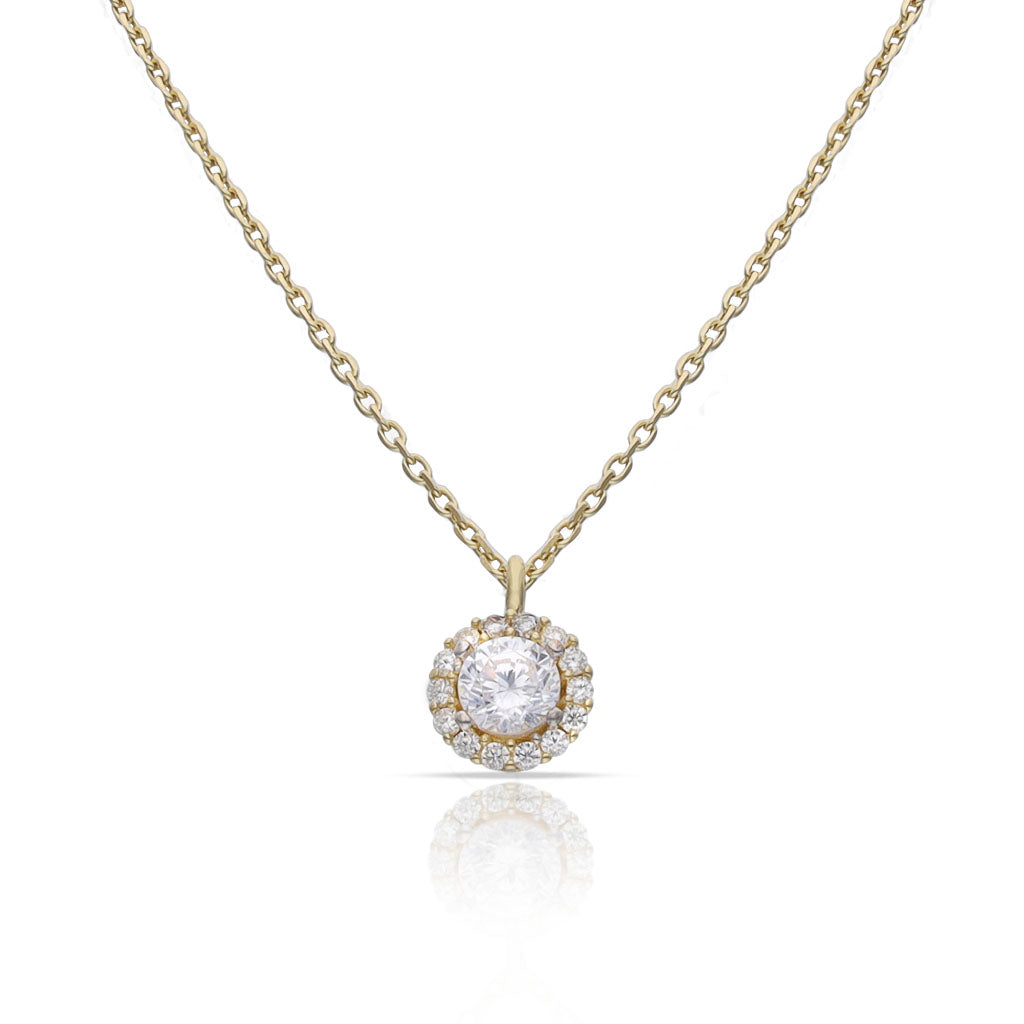 Colgante oro 18k y circonitas 6mm