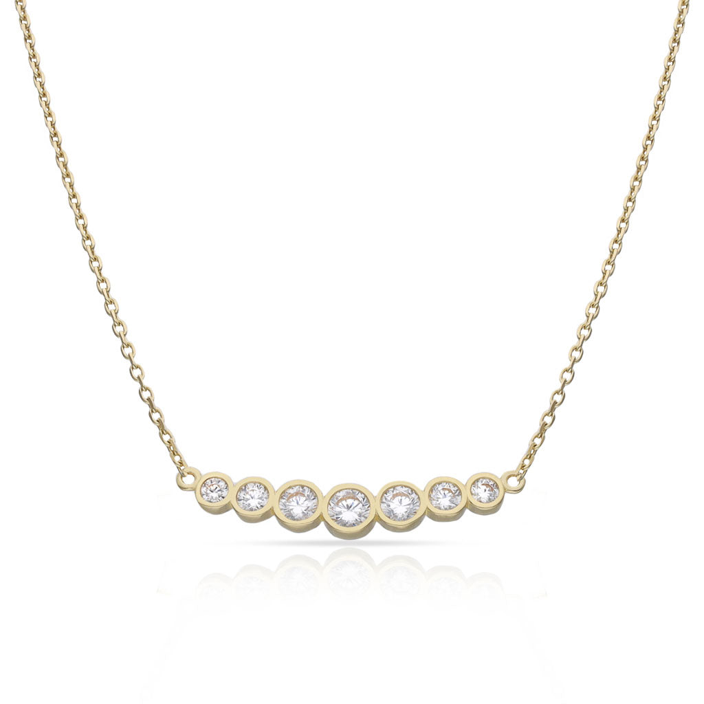Colgante curva oro 18k y circonitas
