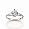 Solitario oro blanco 18k con circonita