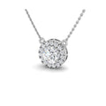 Collar de 45 cm con diamante talla brillante y halo de 14 diamantes LGD
