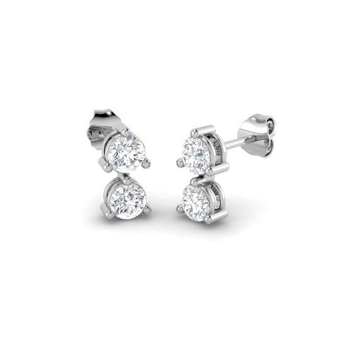 Pendientes 4 diamantes talla brillante LGD